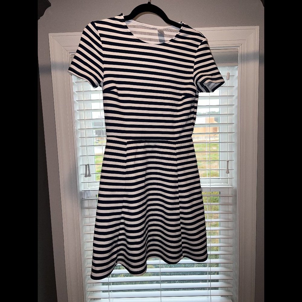 Striped Short-sleeve Dress